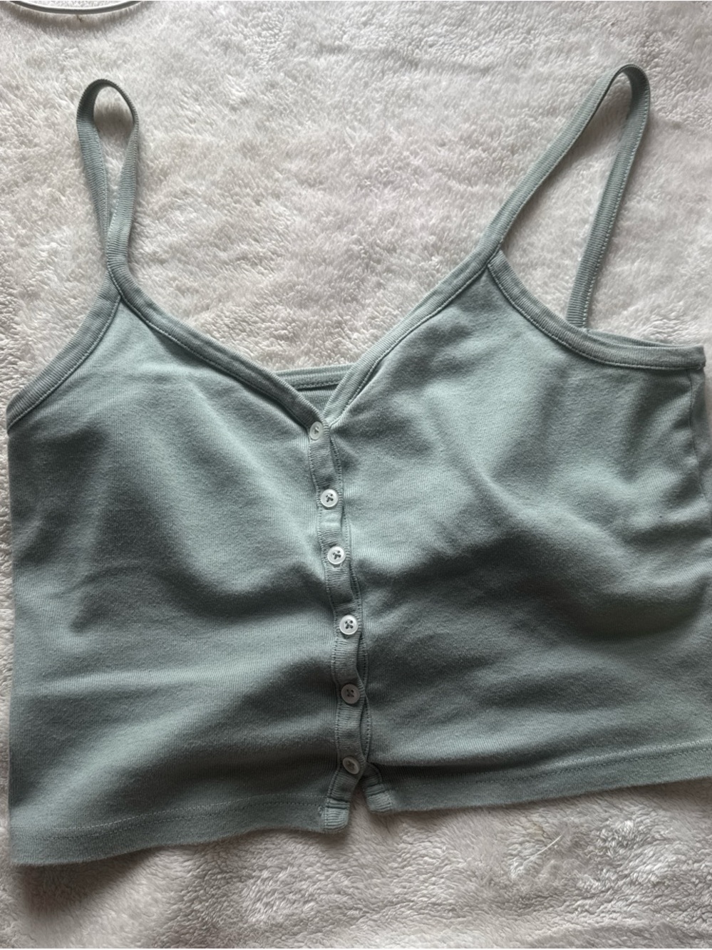 Brandy Melville Sage Green Button-Front Cami Tank